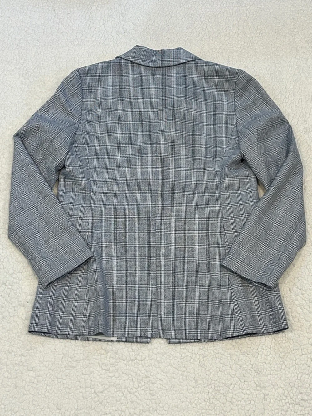 Talbots Spring Glen Plaid Blazer Jacket size 6 Blue White Preppy Office